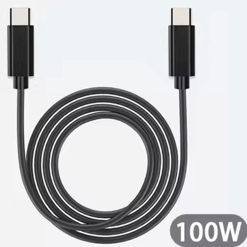 Black 2-meter Type C to Type C charger cable for Samsung devices by 9eight5, compatible with smartphones and tablets.