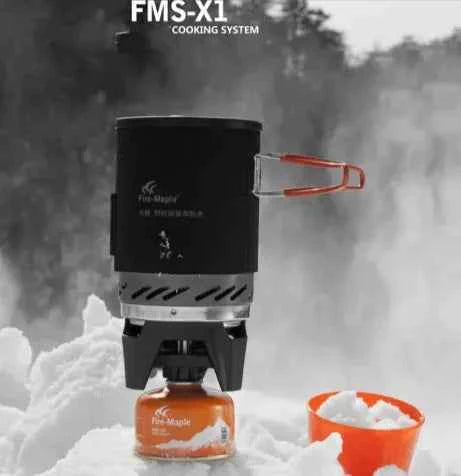 FireMaple Outdoor Heat-Exchange Camping Pot - 1L Efficient Cooking System with Thermal Cover | Backpacking Cookware