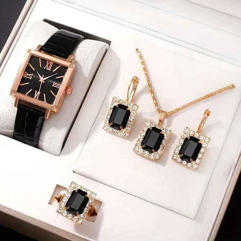 Diva-Shine Diamond Quartz Watch Set