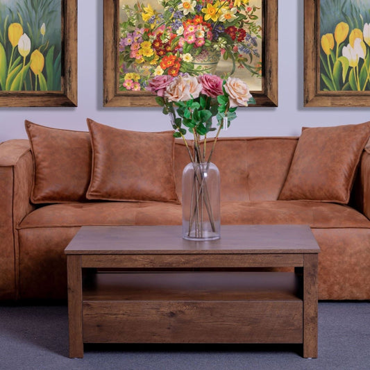 'Sintra' Walnut Coffee Table with Two Drawers sue-e furniture