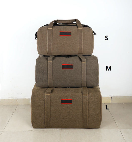ECOTREK canvas storage bag with high capacity for travel, camping, and moving, shown with compact, durable fabric and zipper closure.
