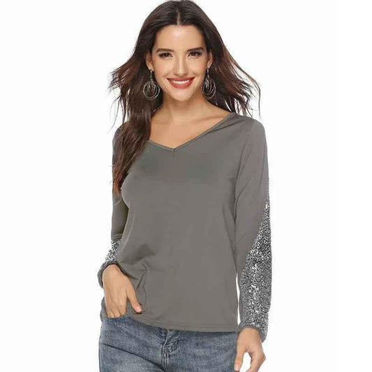 Women's European Glam Sequin Top