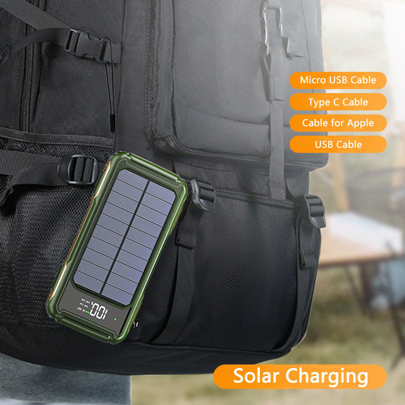 Solar Power Bank with Type C Fast Charging — 20000mAh Solar Charging | Outdoor & Travel - ShopHub