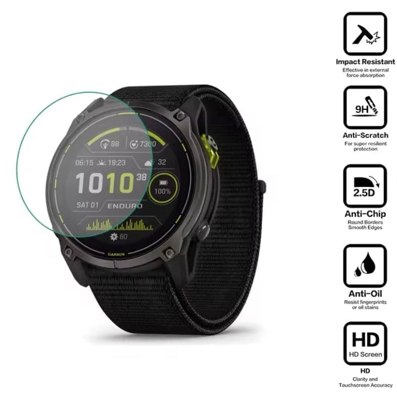 Set of four Garmin Enduro 3 hydrogel screen protectors, compatible smartwatch accessories for durable, clear watch screen protection.