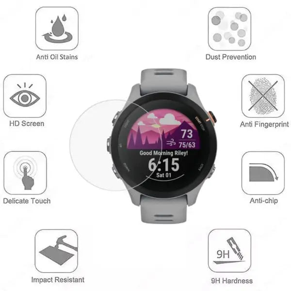 Screen Protectors for Garmin Forerunner 255 (46mm) (Pack of 5) Habicare