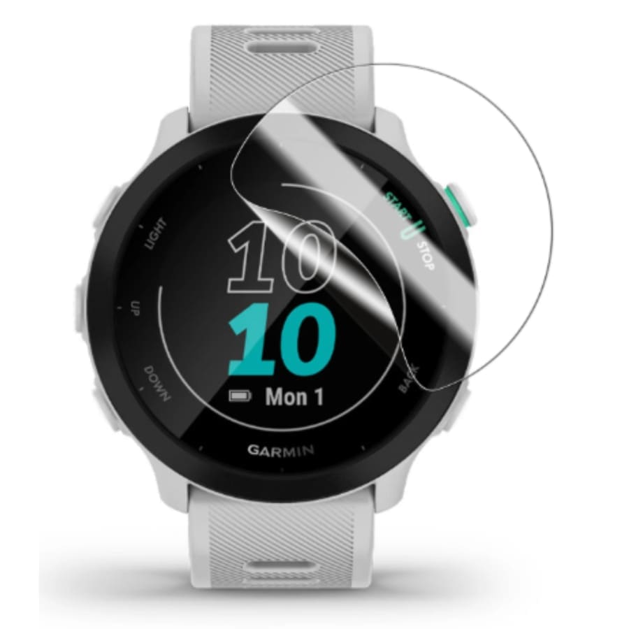 Hydrogel screen protectors for Garmin Forerunner 55 watch, pack of 6, durable and clear watch screen protector from That Watch Shop