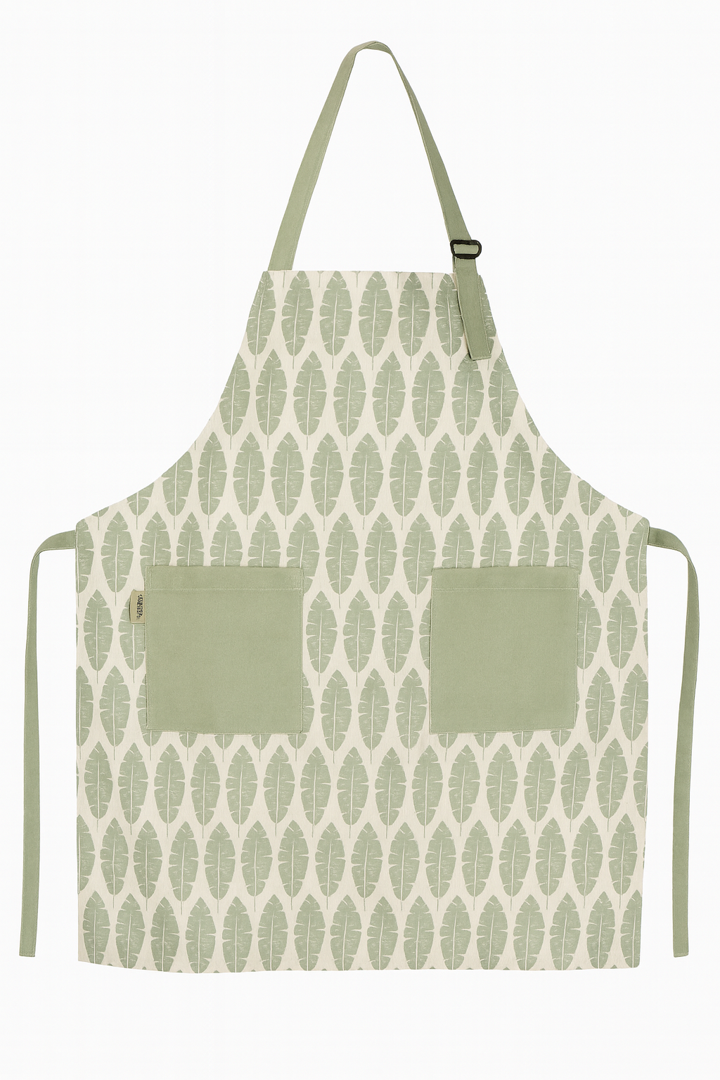 Frankly Cotton Classic Green and White Leaves Apron Nest & Stem Homewares