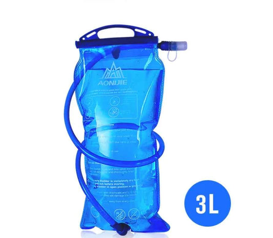 Blue 2L Mead's Supply hydration bladder water bag for sports, made of durable material with a hose for easy drinking.