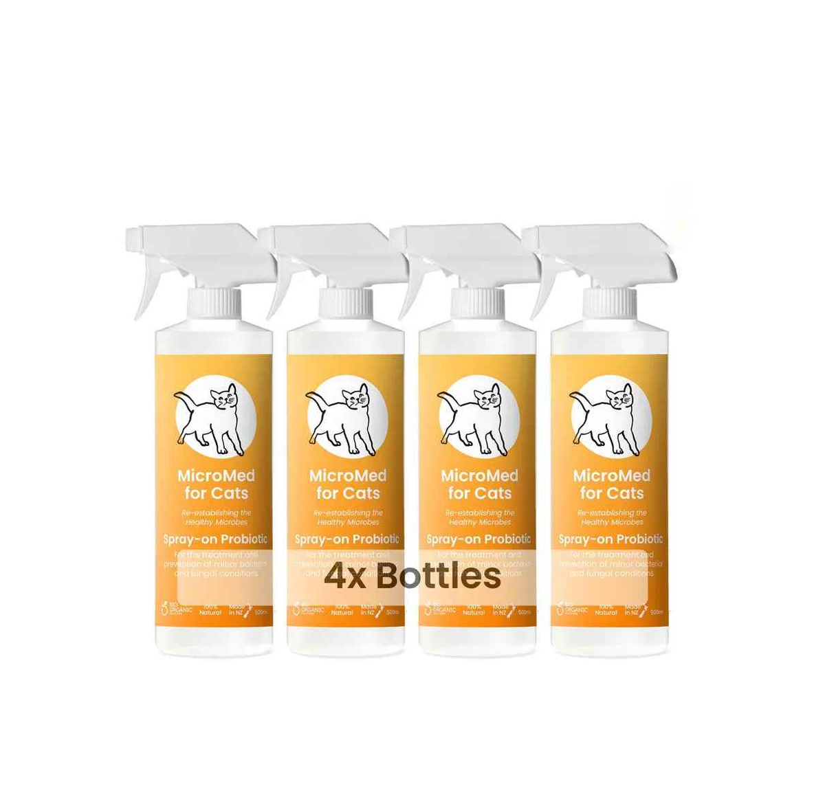 MicroMed for Cats Acute Care bundle with four 500ml bottles, providing immediate care for feline health needs.