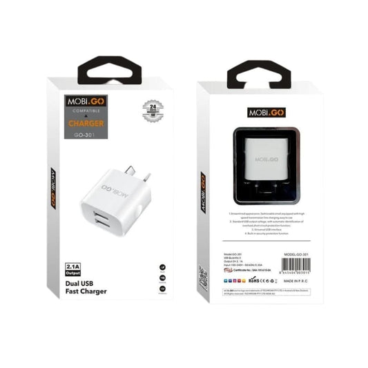 Mobigo Dual USB Power Adapter Wall Plug (NZ / AUS) That Watch Shop