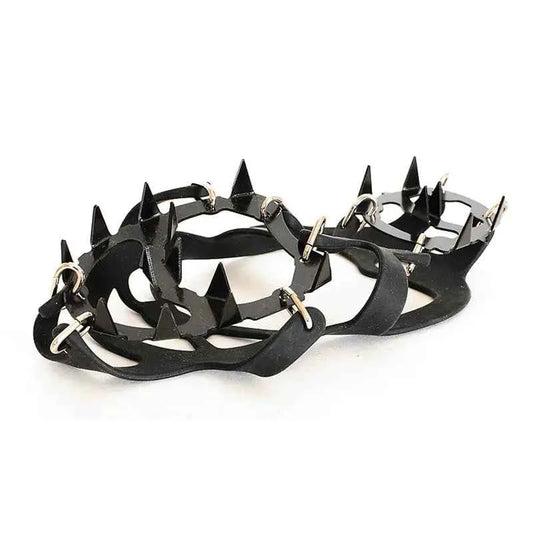 18-Tooth Stainless Steel Ice Crampons for Climbing - Silicone Anti-Slip Traction | M & L