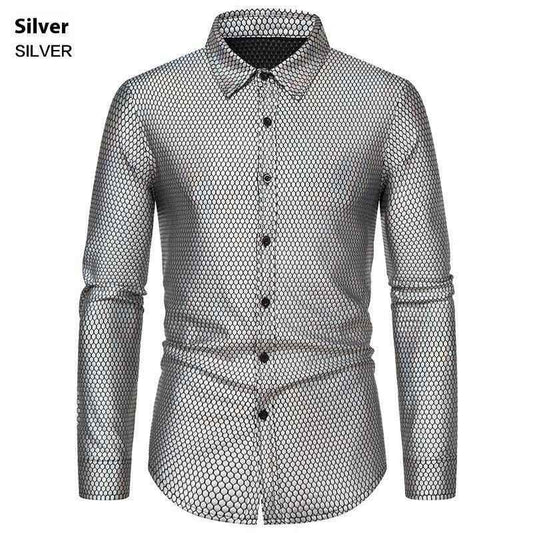Rhombus Bronzed Button-Up Shirt