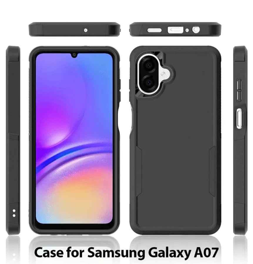 Samsung Galaxy A07 Dual Layer Armor Hard Case – Black
