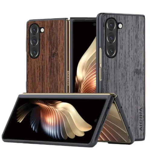 Leather & Bamboo Case for Samsung Z Fold 5 Habicare