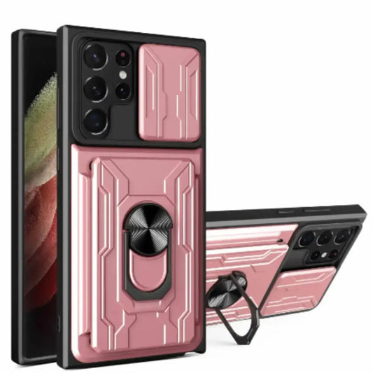 Shockproof Card Slot Case for Samsung Galaxy Note & S Series (Rose Gold) Habicare