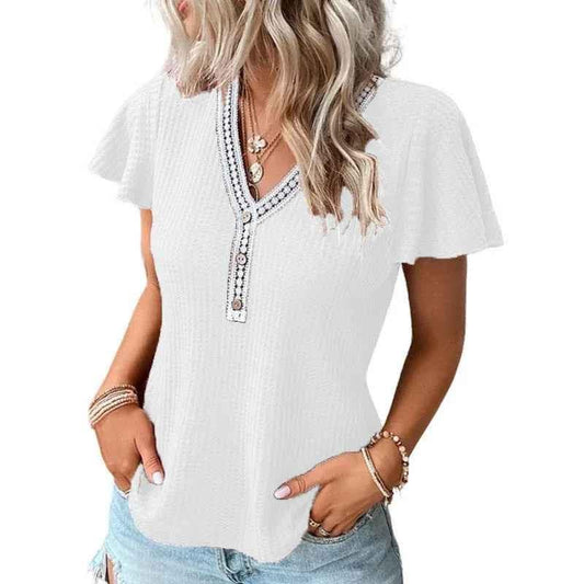 Women's Soft Waffle Texture T-Shirt