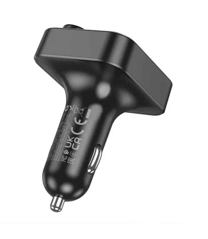 Techplus Hoco 38W FM car kit with PD+QC, RGB light, Bluetooth 5.4 car charger, designed for seamless vehicle audio and charging.