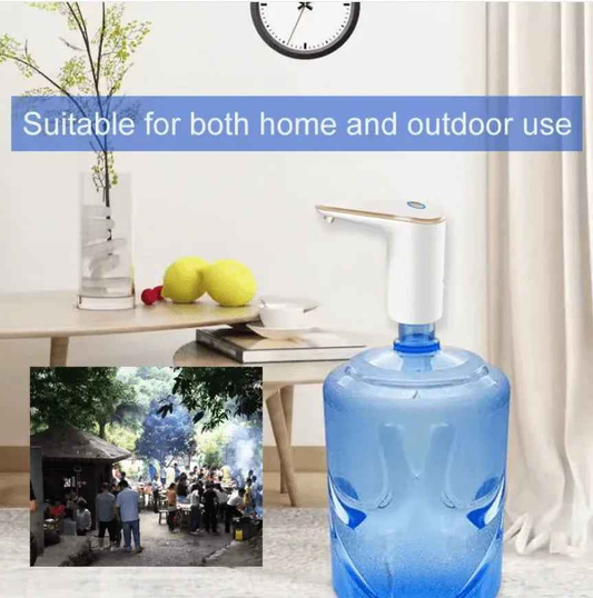 Techplus portable USB rechargeable water bottle dispenser pump with a sleek design for easy hydration on the go.