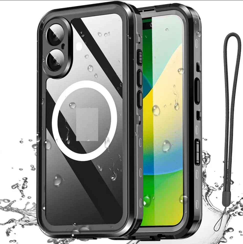 Techplus Redpepper waterproof MagSafe case for iPhone 16, showing the durable protective design with magnetic compatibility.