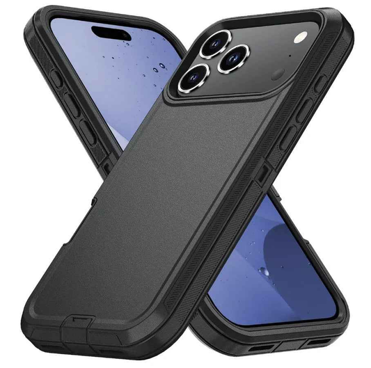 Techplus iPhone 17 Pro Max triple layer armor hard case showing rugged design and protective layers for mobile phone security.