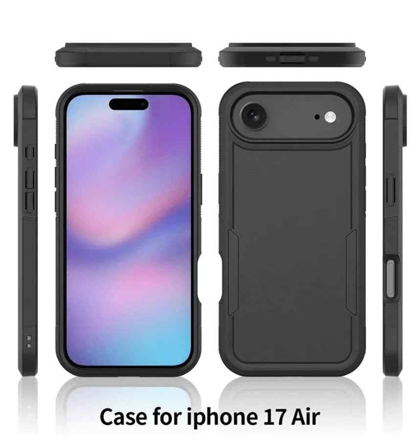 Techplus iPhone Air Dual Layer Armor Hard Case showing rugged, protective design with multiple layers for enhanced durability.