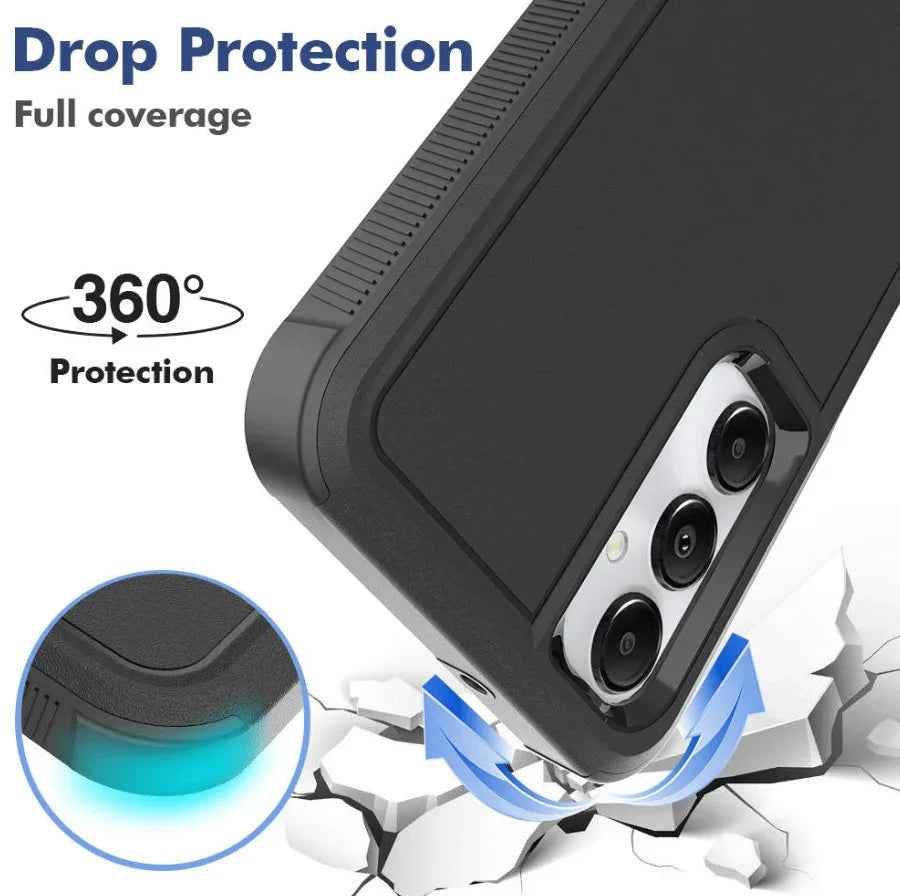 Samsung Galaxy S20 FE dual-layer armor hard case in black, providing durable protection for mobile phones.