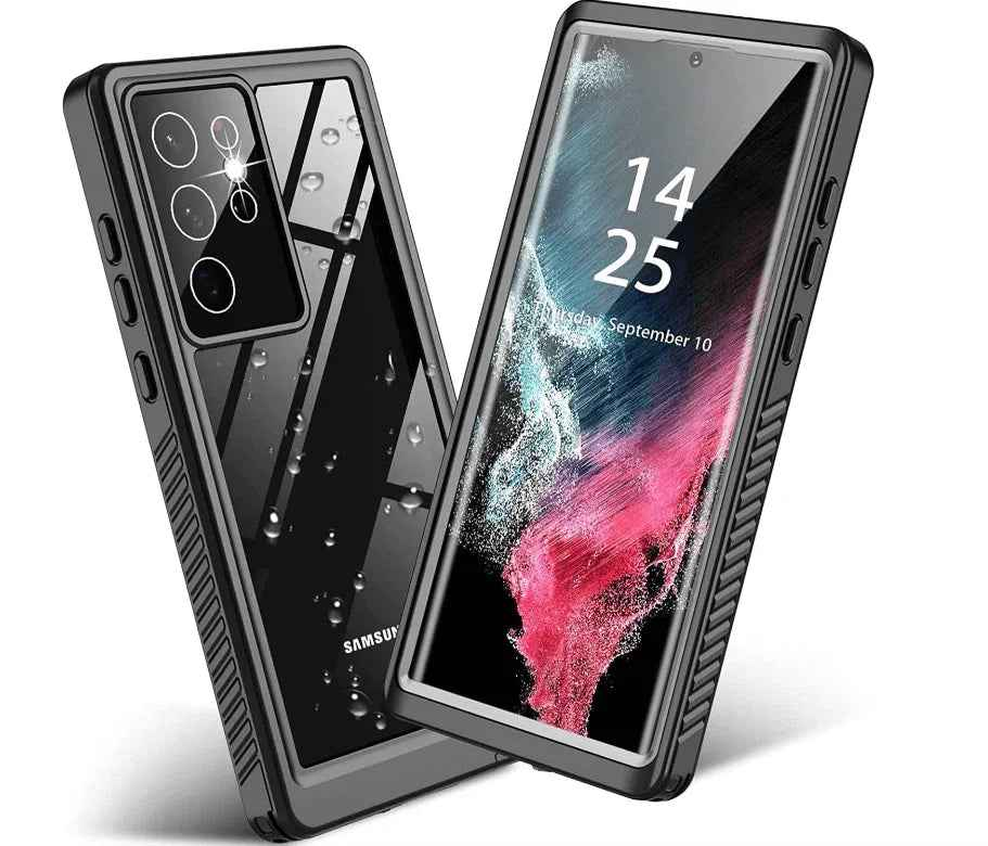 Techplus Redpepper waterproof case for Samsung S24 Ultra, full protection mobile phone case with durable, clear design.