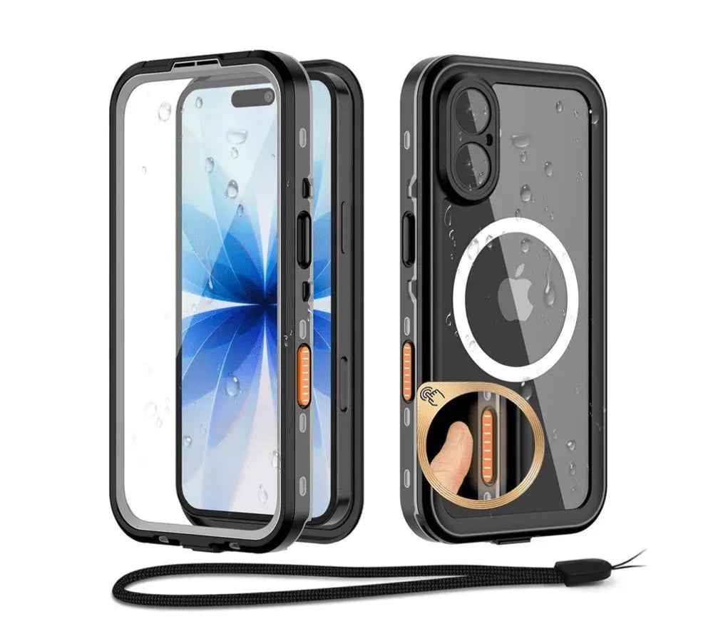 Redpepper waterproof MagSafe case for iPhone 17 by techplus, shockproof mobile phone cover with secure grip and durable design.