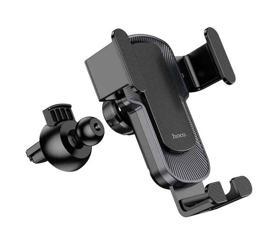 Techplus Hoco CA103 gravity car air vent phone holder with automatic clamp for 4.5 to 7-inch mobile phones, mounted on car air vent.