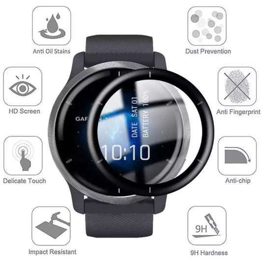 Garmin Venu 2 watch screen protector, clear protective film from That Watch Shop, designed to shield the device's display.