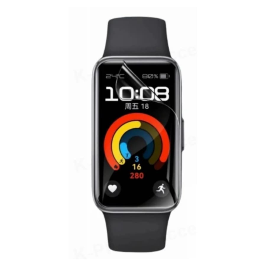 Hydrogel screen protectors for Huawei Band 8 and Band 9, pack of 6, designed to fit watch screens and prevent scratches.