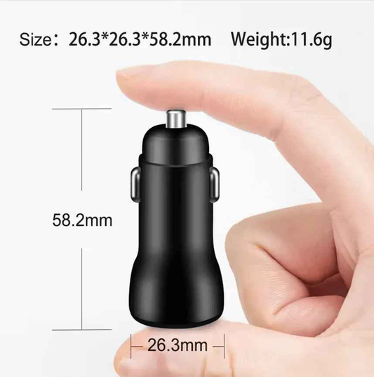 Car Charger Type-C and USB Fast Charging Mobile Adapter