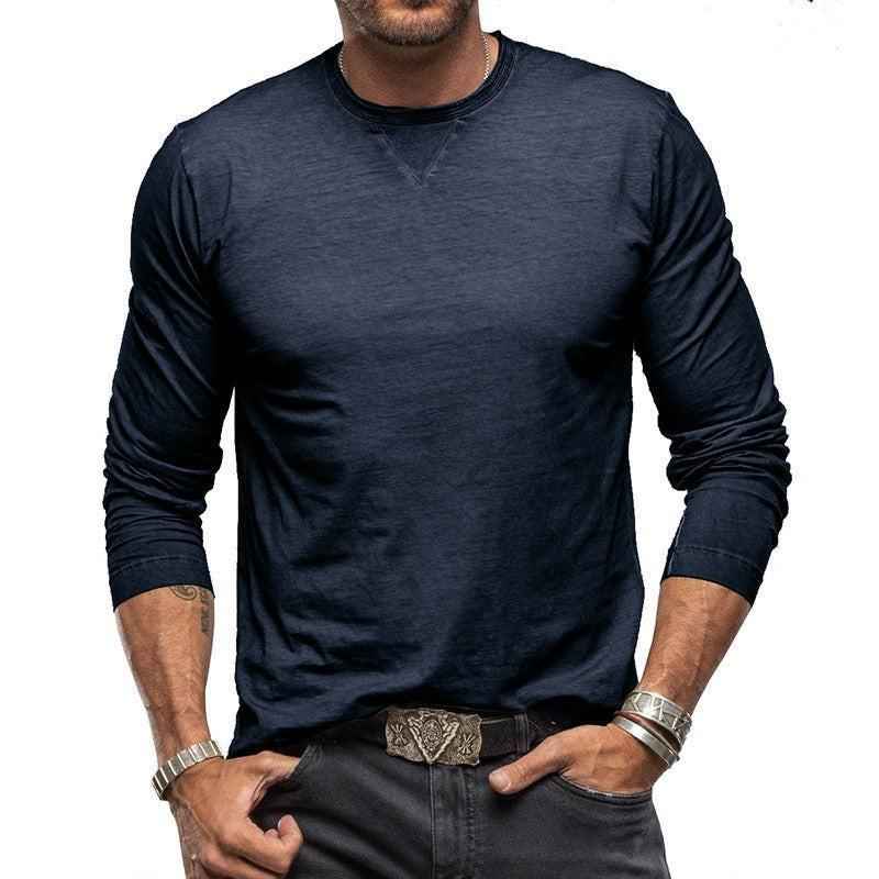 Men's Long Sleeve Cotton T-Shirt - Soft Combed Crew Neck | Casual Everyday Wear