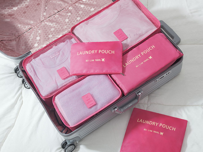 6Pcs Travel Storage Bag Set for Clothes Luggage Packing Cube Organizer Suitcase dealonline.co.nz