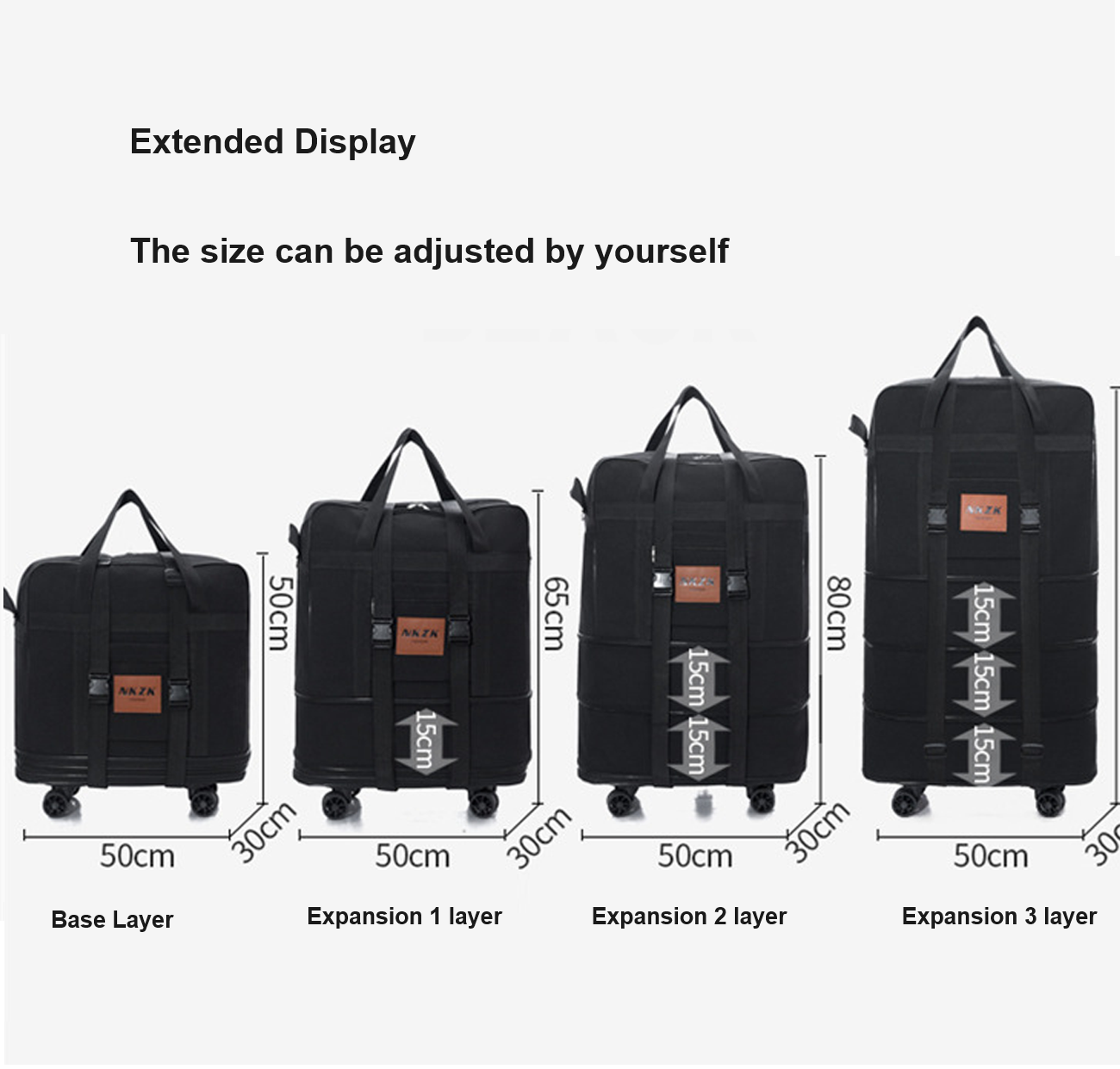 158L Expandable Luggage Bag – Foldable Rolling Travel Bag ECOTREK