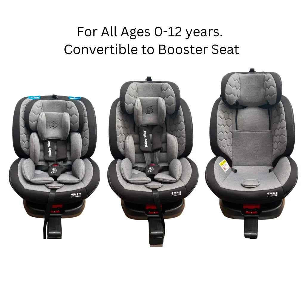 SafeHalo 360 Rotating and Convertible Car Seat with ISOFIX for All Ages - KHAKI