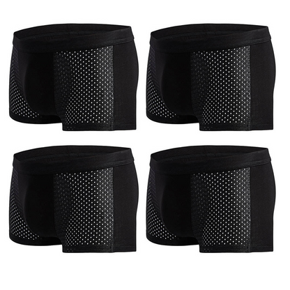 Men's Modal Boxer Shorts — Breathable Mesh Mid-Waist Underwear | Single & 4-Pack - ShopHub