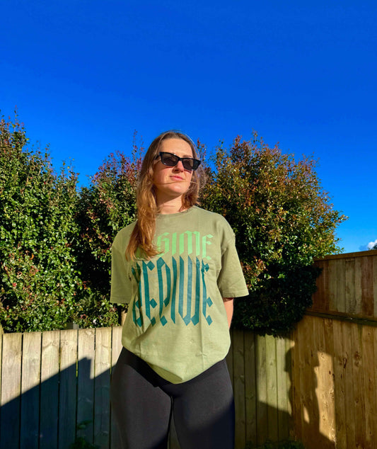 Unisex Regime Oversized T-shirts Sage Green