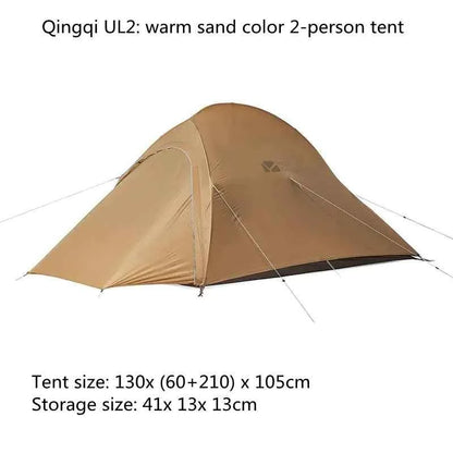 Portable Outdoor Camping Tent with Vestibule - 1-3 Person Double Layer Waterproof Tent | Aluminum Frame