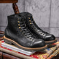 Men's Vintage Leather High Top Martin Boots for Summer - ShopHub