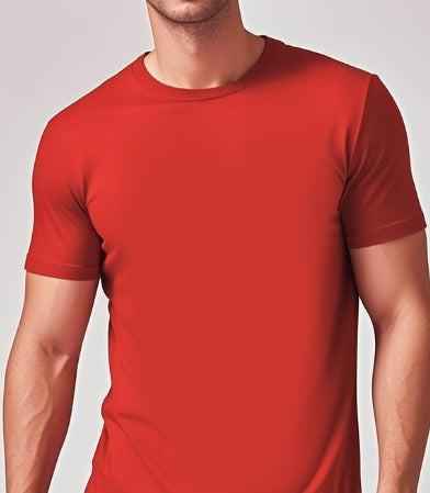 Solid Casual Short-Sleeve Crewneck T-Shirt