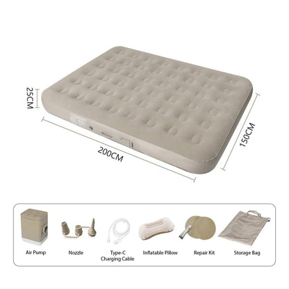 ECOTREK Inflatable Air Mattress 25cm High with Built-in Pump – Camping Air Bed Queen / King ECOTREK