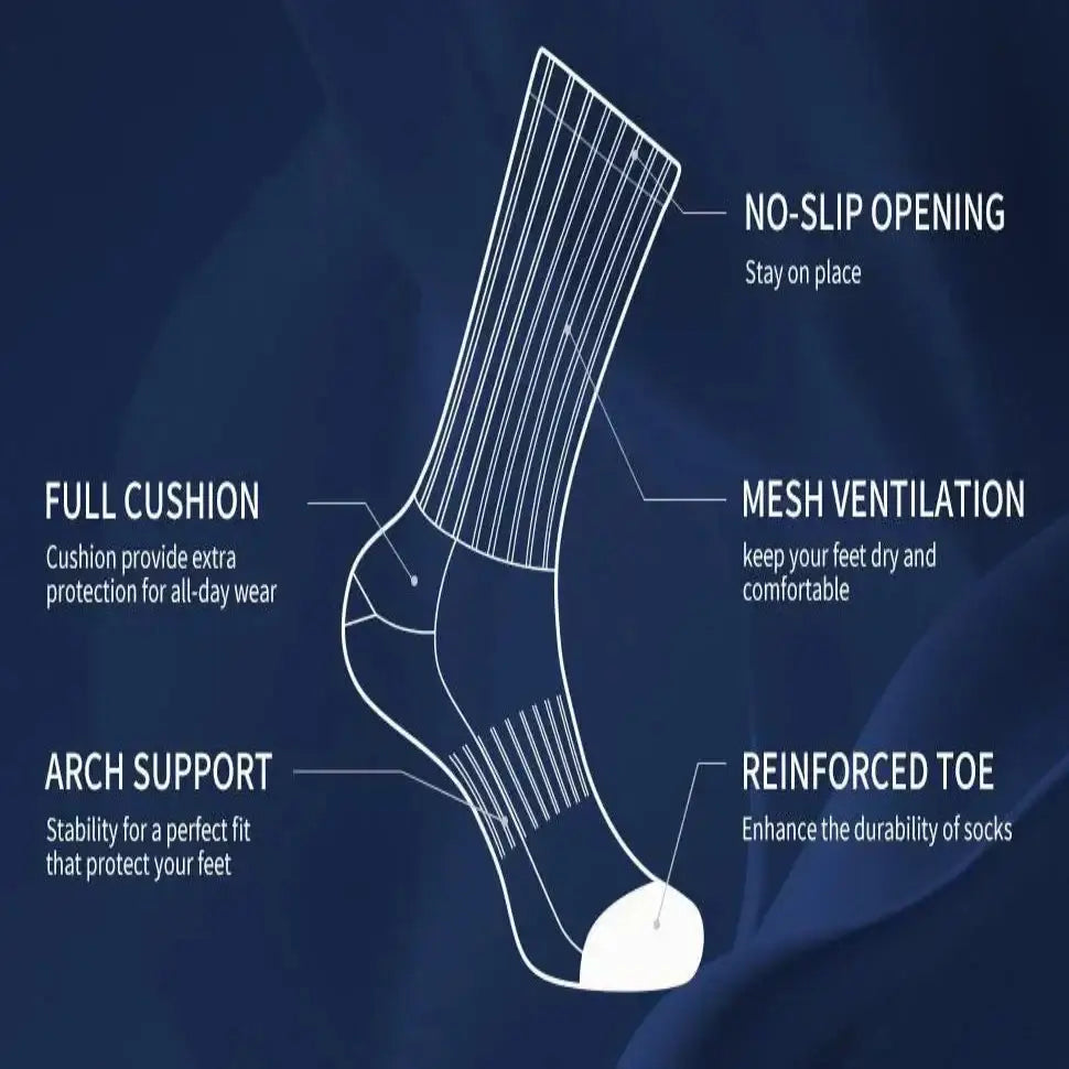 10 Pairs Plus Size Men's Athletic Socks (3 colours available) Habicare