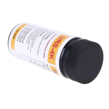 Set of 100 URS-4K urinalysis reagent strips by 9eight5, designed for testing four parameters in diagnostic tools and kits.
