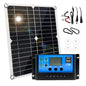 Habicare 100W 12V solar panel kit with controller for RVs, caravans, and home, featuring durable outdoor design and included wiring.