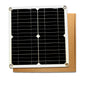 Habicare 100W 12V solar panel kit with controller, ideal for RVs, caravans, and homes, shown with mounting hardware.