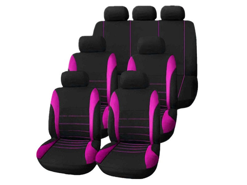 BLACK/PINK 13P Auto Seat Covers Car Truck SUV Van Universal Protectors Polyester dealonline.co.nz