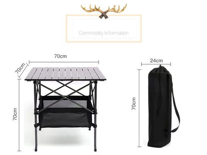 Portable Folding Table Tea Picnic Camping Barbecue Square Table 70*70*70 dealonline.co.nz