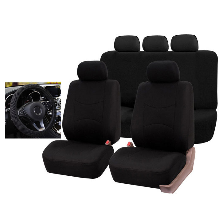 Car Seat Cover 5 Seater Front Rear Cushion Mat Polyester Steering Wheel Cover dealonline.co.nz