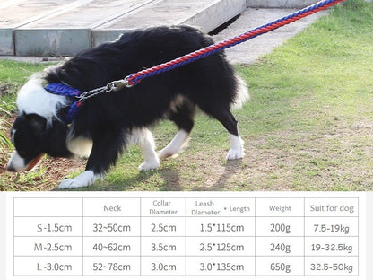 LARGE BLUE&RED Strong Dog Leash Climbing Rope Threaded Pet Training dealonline.co.nz